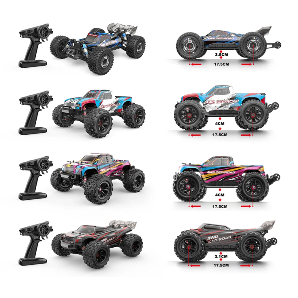 MJX 16208 Monster Trucks 2.4G 45KM/H High-Speed Off-Road Truggy 1/16 Brushless RC Hobby Car Remote Control Metal Vehicle Charger