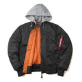 2025 aw winter bomber flight jacket MA-1 with hood streetwear clothes mens clothing hip hop baseball letterman oversized varsity