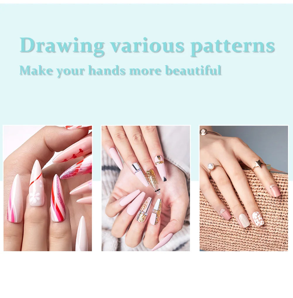 High Quality Nail Art Brushes for Long Liner Fine Nail Brushes Set
