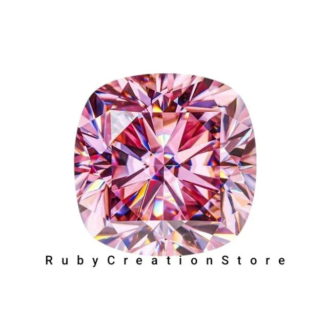 Pink Cushion Cut Moissanite Loose Stone VVS1 Clarity Gemstone for Jewelry Making All Sizes