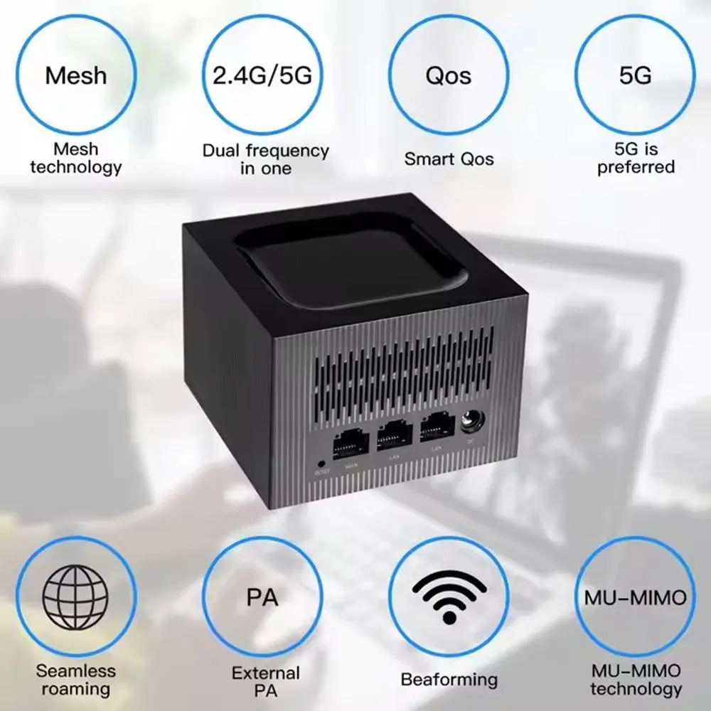 OEM 1200M Dual Band 2.4GHz 5.8GHz WiFi Mesh Router WiFi 5 AC1200 Smart Home Mesh Wireless Router 1200Mbps for Home