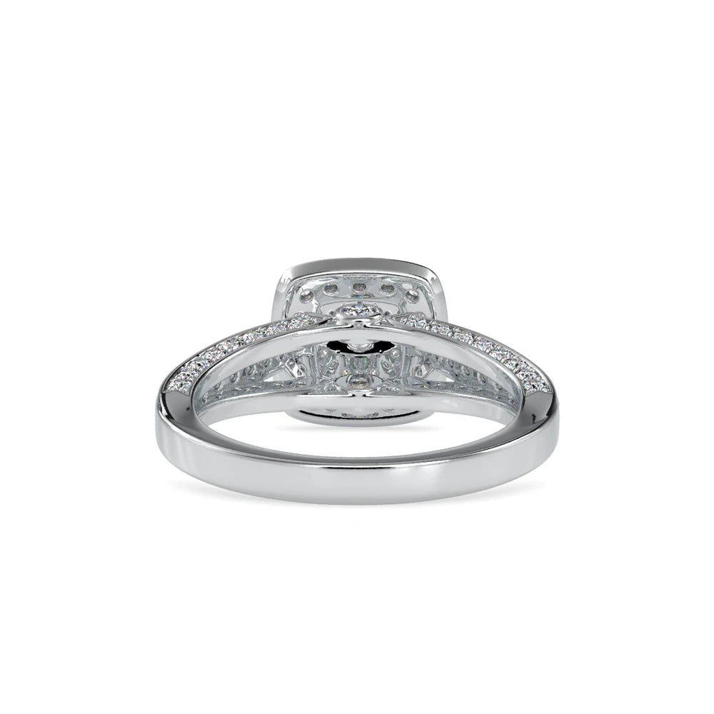 Lab Grown Diamond Engagement Ring 14k/24k Silver Plated 75 Total Filled Brilliant Cut Diamonds VS-VVS Certified Luxury Diamonds