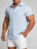 2026 New Men Summer Lightweight Short Sleeve Button Down Shirts Breathable Outdoor Travel Casual Beach Daily Male Tops Hot Sale
