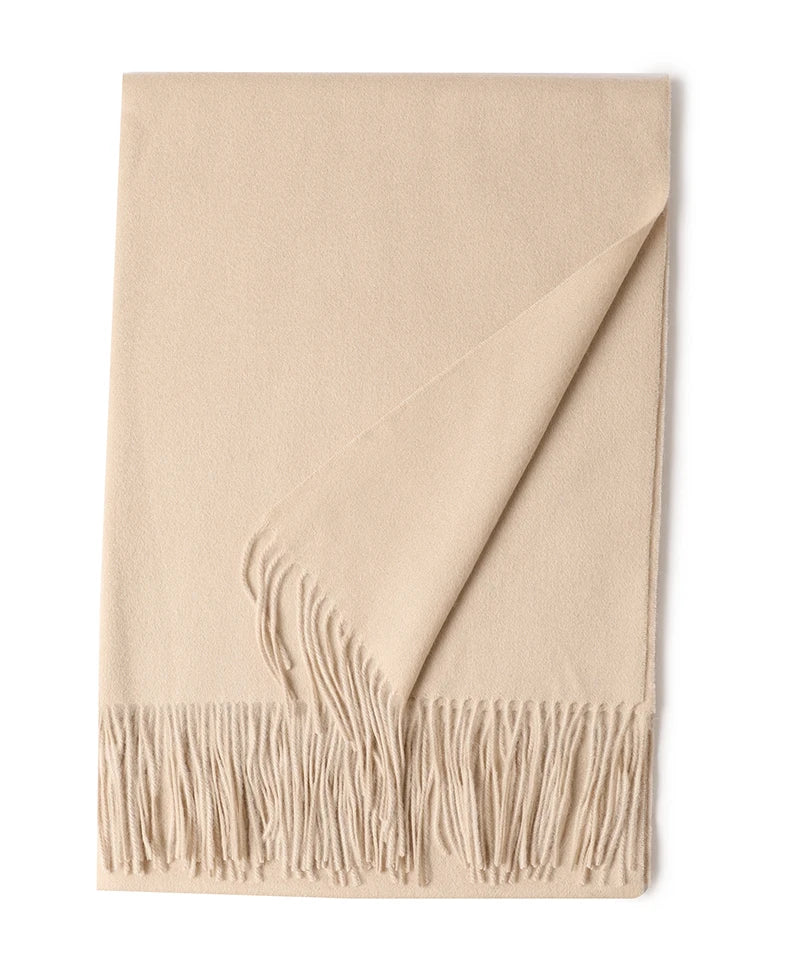 Designer Luxury Fashion Winter Ladies Wool Scarf Stoles Custom Embroidery logo Women Plain Color Wool Scarves Shawl for Women