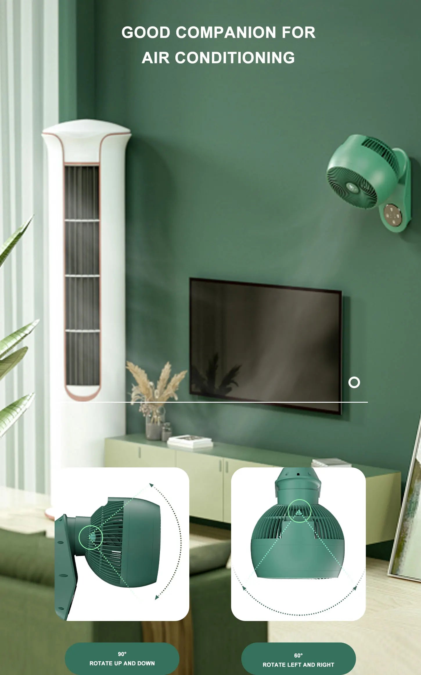 220V  Electric Fan Oscillating 3 Blades 3 Speeds Adjustable Wall Mounted Fan Remote Control Timer Home Air Cooler Fans