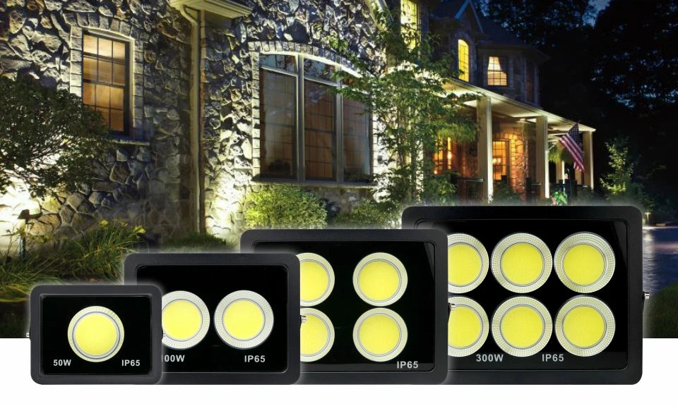 LED Flood Light 300W 200W 100W 50W Outdoor Lighting COB Floodlight 220V Spotlight IP65 Modern Waterproof Outdoor Led Garden Lamp