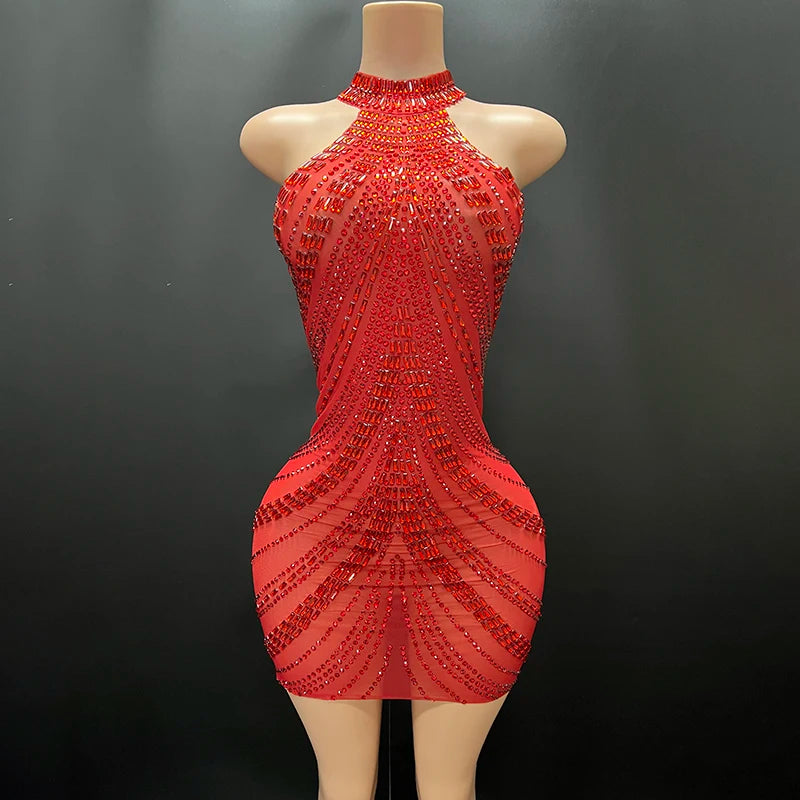 Novance Y3716-F 2024 Evening Luxury Dress With Rhinestone Chic Evening Dress for Party Luxury High Quality Women Clothing