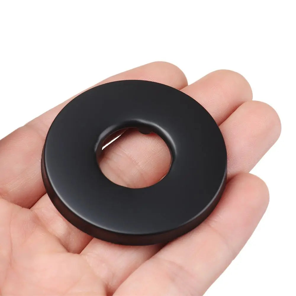 Black Shower Faucet Decorative Cover Chrome Finish Stainless Steel Wall Flange Water Pipe Wall Covers Bathroom Faucet Accessory