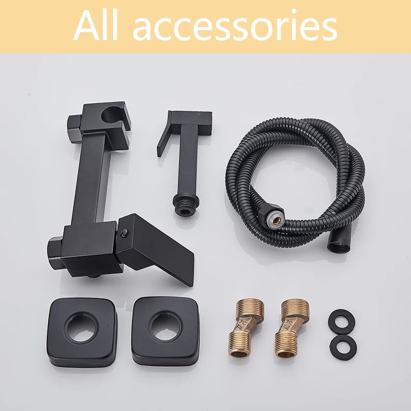 Rozin Black Bidet Faucets Wall Mounted Bathroom Shower Tap Bidet Toilet Sprayer Bidet toilet Washer Mixer Faucet
