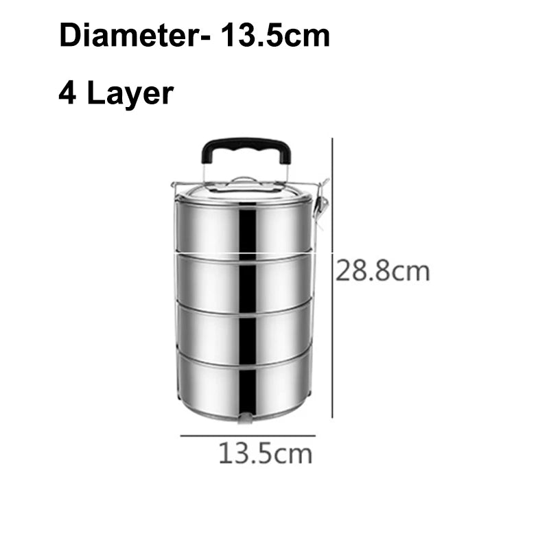 Multi-layer Stainless Steel Lunch Box Large Capacity Adult Camping Bento Box Kids Worker Portable Meal Food Containers BPA free