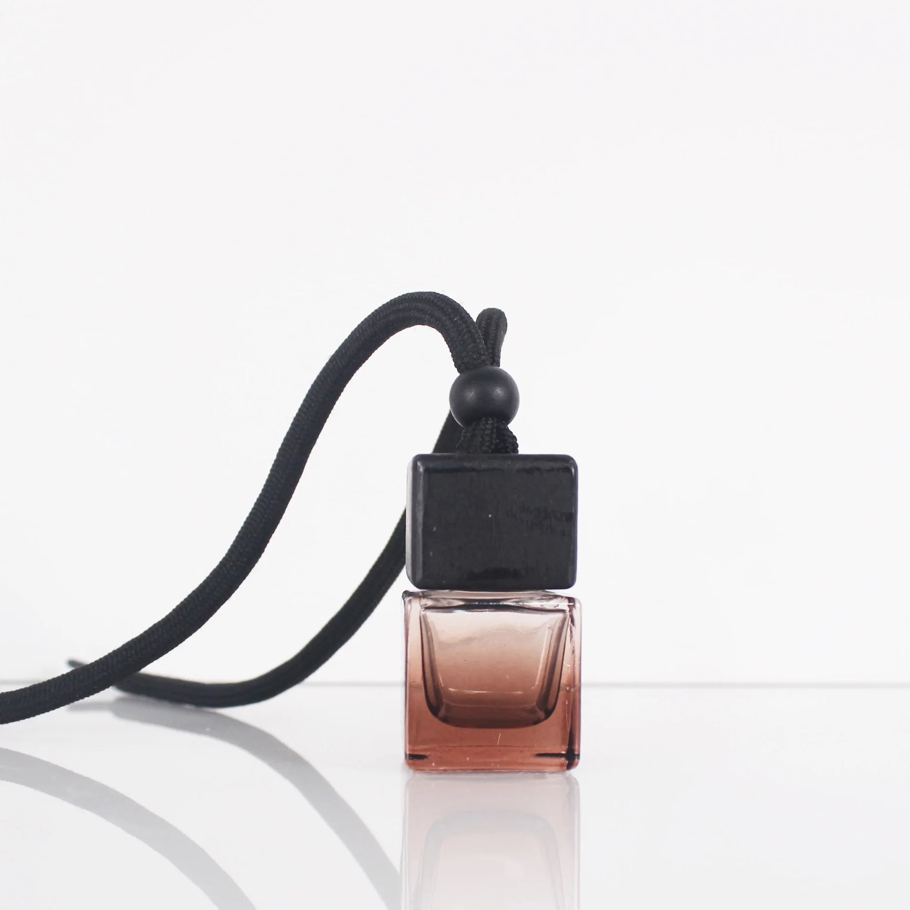 6ml New Arrival Car Hanging Glass Emtpy Bottle With Square Black Wooden Cap Car Air Freshener Diffuser Perfume Bottle