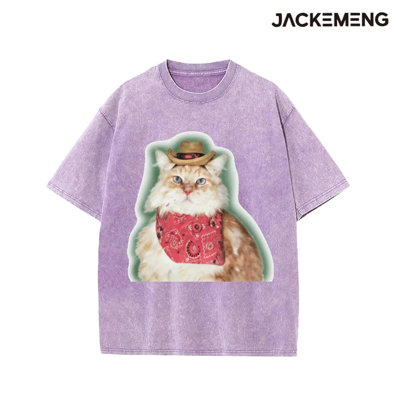 Oversized Vintage Animal Streetwear Print Tshirt USA Stock Wholesale Y2K Casual Tee