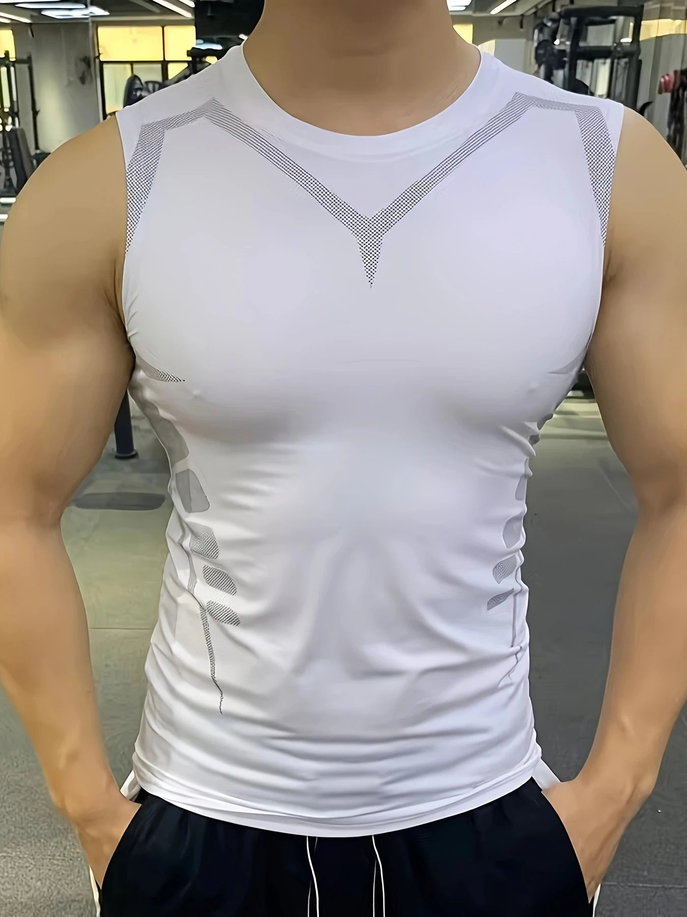 USA Warehouse 3 Pack Sleeveless Shirt Gynecomastia Compression Shirts Slimming Body Shaper Vest Shapewear Tank Top for Men
