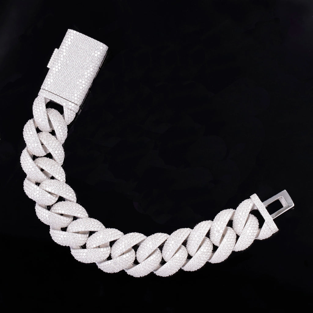 Ready to Ship Diamond Cuban Bracelet 6mm-22mm S925 Silver Hip Hop Bracelet Full Iced Out Moissanite Cuban Bracelet for Men