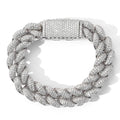 Hip Hop Men's Jewelry 14K Gold Plated 20mm Cuban Bracelet Bling Iced Out Zircon Miami Lock Clasp Cuban Link Chain Bracelet