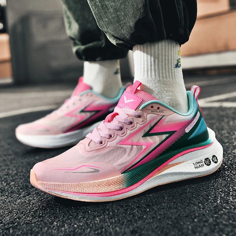 Men's Sports Running Shoes Breathable New Marathon Running Shoes Soft Elastic Cushioned Anti-slip Wear-resistant Sports Shoes