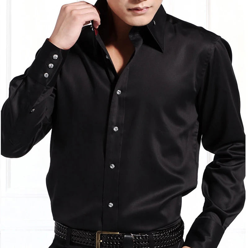 Men's Casual Shirt Long Sleeve Korean Trends Fashion Button-down Collared Blouse Business Dress Shirts Slim Fit Designer Shirts