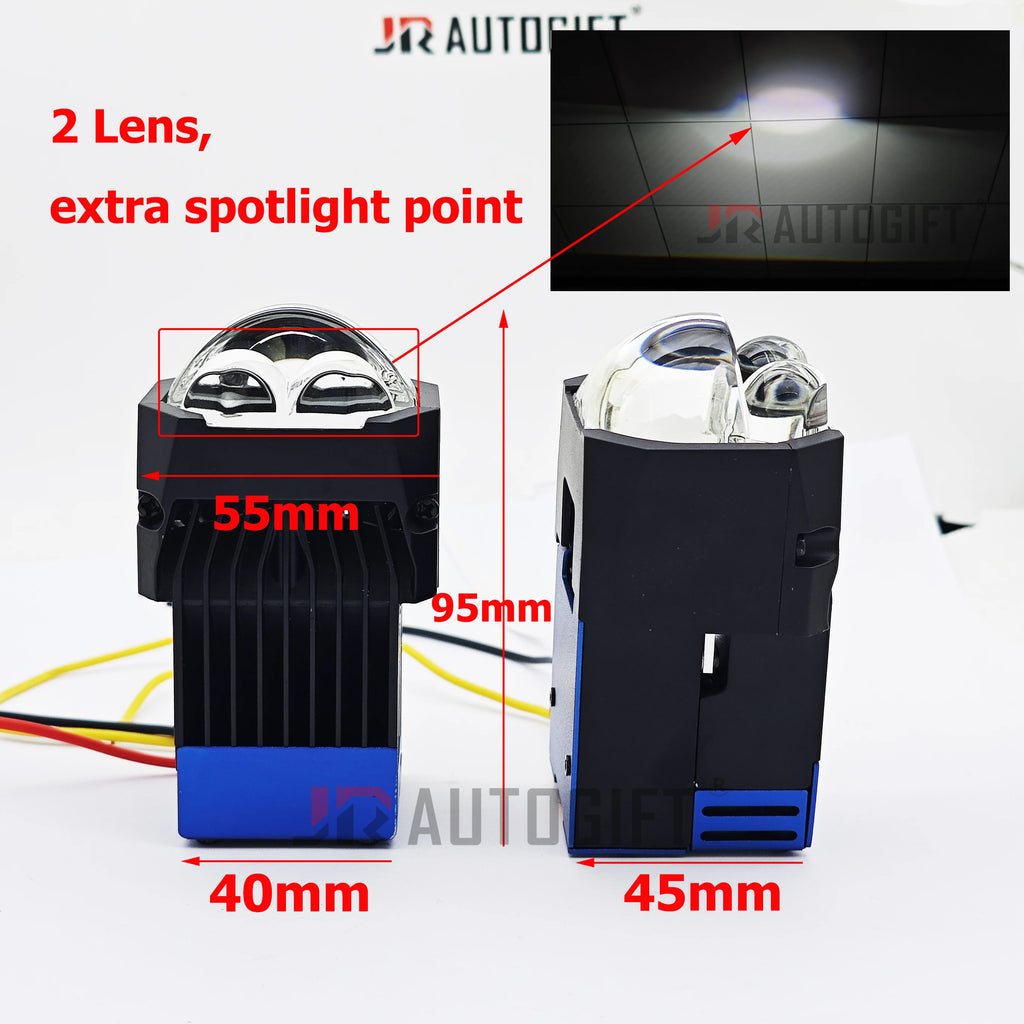 1.5Inch Mini Matrix Headlight Lenses 90W Highlight Dual Laser Led Car Headlight Bulb High Low Beam Bi LED Projector Laser Module