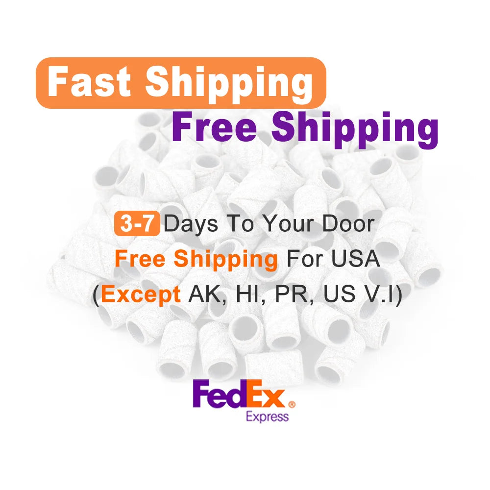 USA Free Shipping 5000Pcs/Carton 6.3mm Nail Drill Bits Sets Manicure Tools Zebra Sanding Bands Kits for Nail Beauty Salon