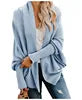 Bat Sleeve Large Knitted Cardigan Sweater Women's Outer Coat Solid Color Knit