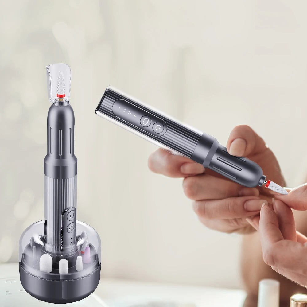 New Professional Nail Making Device LED Spotlight Polish Nail Drill Device Manicure Rechargeable Electric Nail File Drill