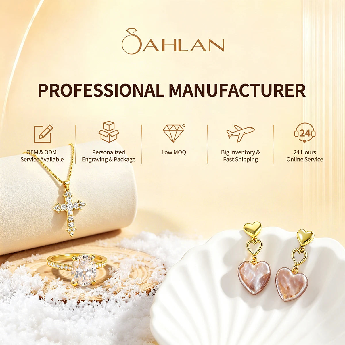 OAHLAN Fine Jewelry Women's 1.2 CT Round Cut Moissanite Engagement Rings Luxury S925 Sterling Silver Rings for Wedding Gift