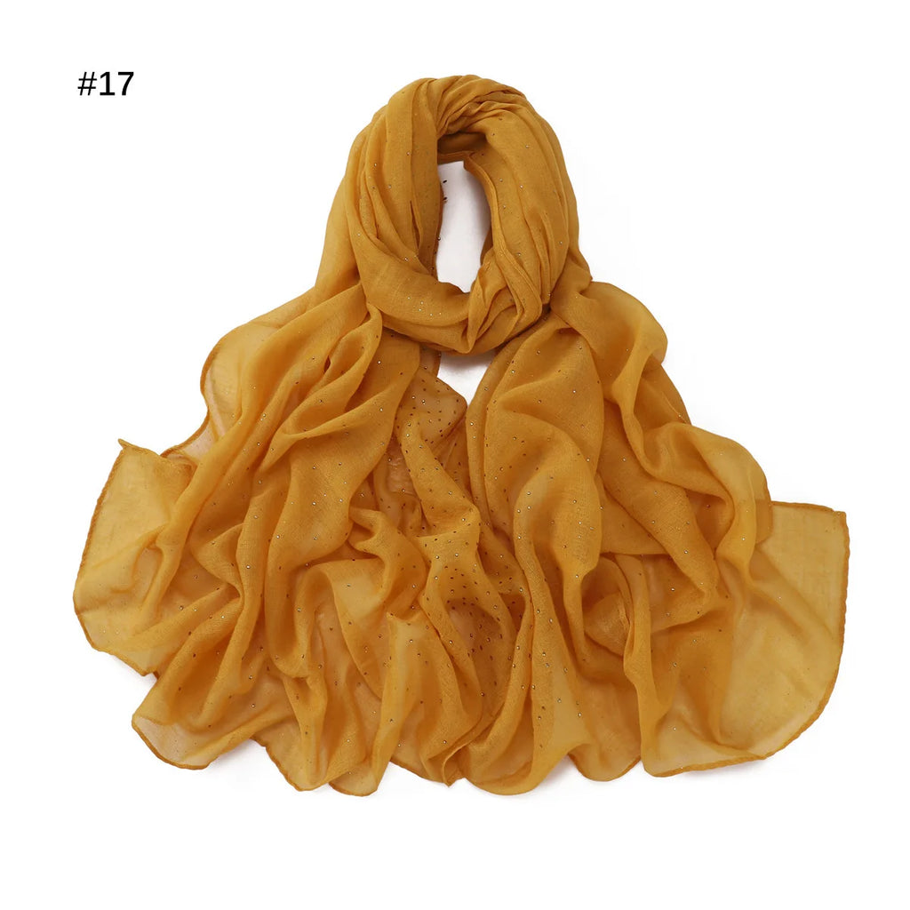Zifeng OME Travel Photo Art Pure Color Full Star Hot Diamond Cotton Linen Monochrome Cape Scarves & Shawls