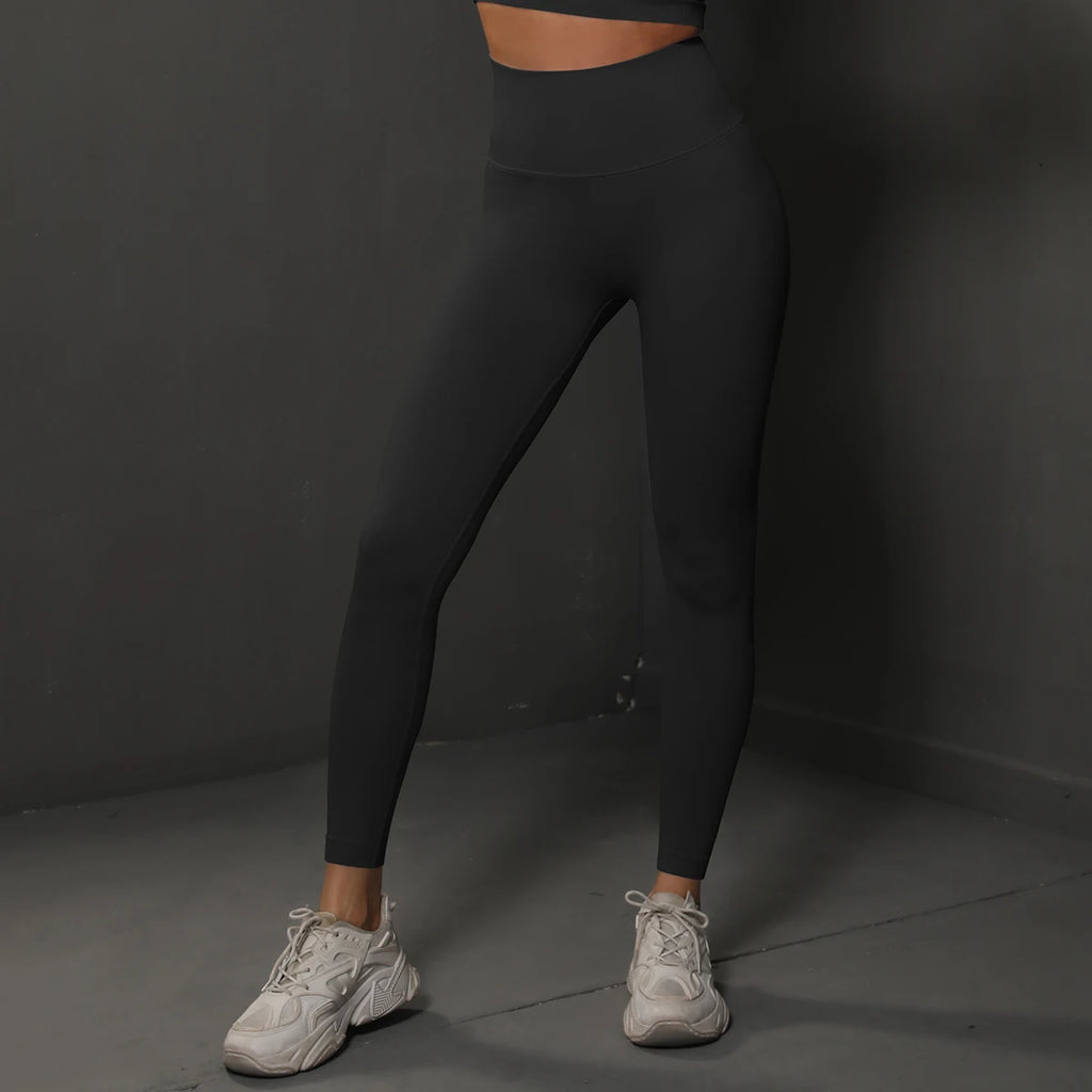 Women's Seamless Full Length High Waist Butt Lift Pants Elastic Closure Solid Four-Way Stretch Breathable Lightweight Quick Dry