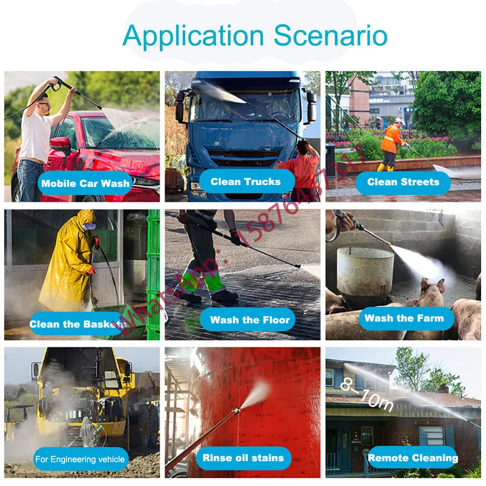 160L Electric Start Diesel Gasoline High Pressure Washer, Suitable for Roof Floor