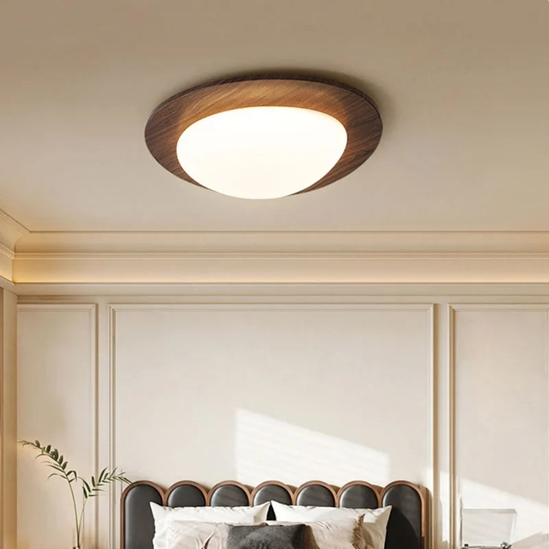 Modern Japanese Style Iron Ceiling Light Disc Shape IP44 Home Decor Porch Corridor Balcony Lamp Hotel Bedroom