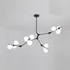 Light Luxury Nordic Minimalist Modern Adjustable Height LED Glass Chandelier for Living Room