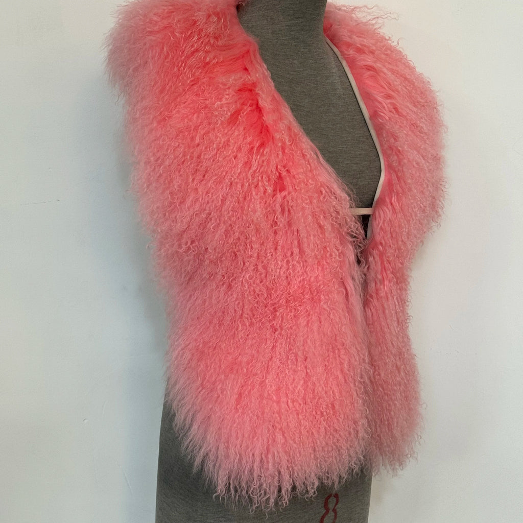 Streetwear Real Mongolian Sheepskin Fur Vest Women Real Sheep Fur Halter Top Vest