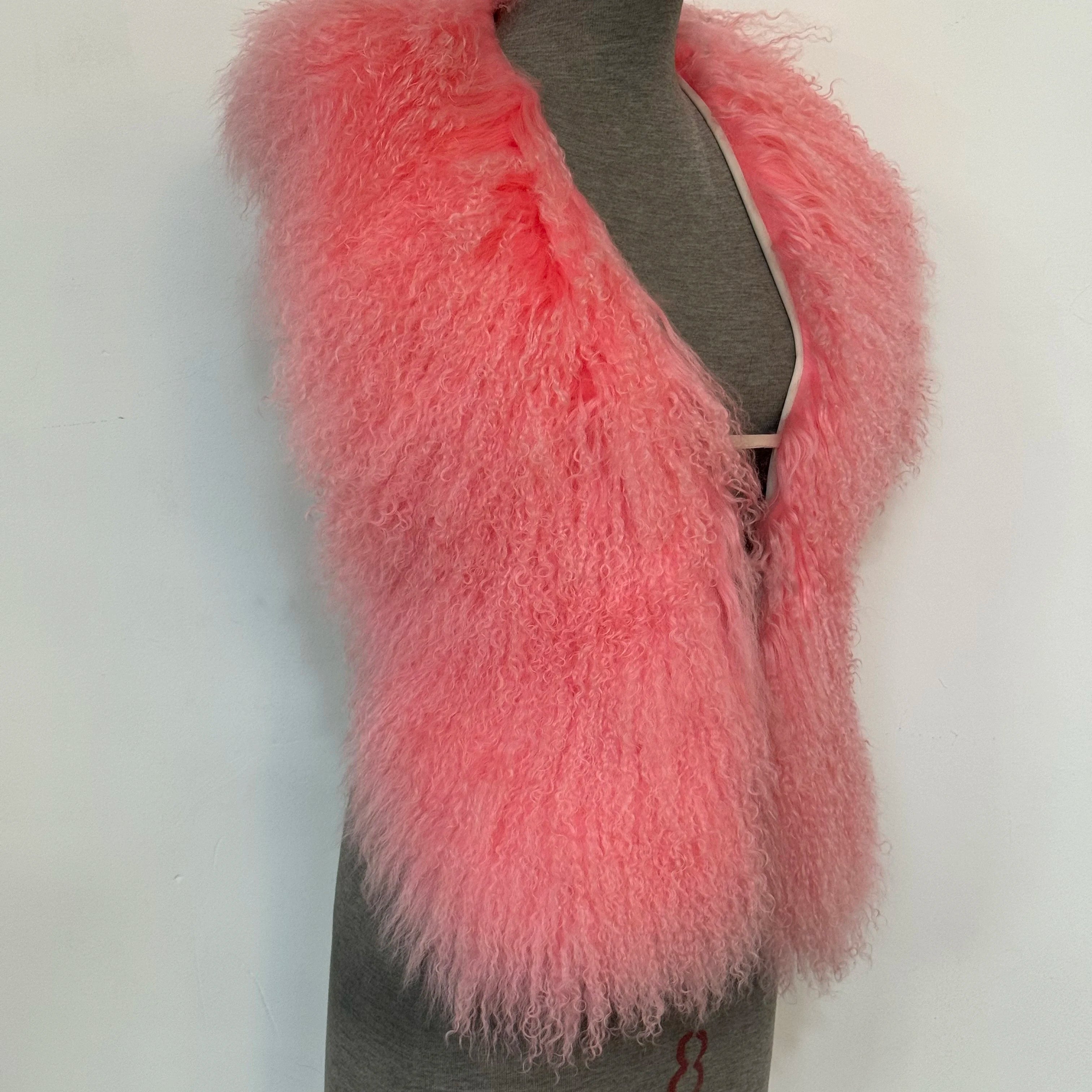 Streetwear Real Mongolian Sheepskin Fur Vest Women Real Sheep Fur Halter Top Vest