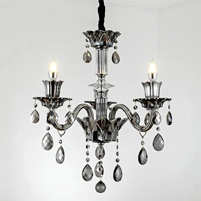 Modern Candle Crystal Lamp Living Room Large Crystal Chandelier Lighting Modern Atmosphere Restaurant Bedroom Hanging Lamps
