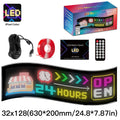BGZM 32x128 Flexible Matrix LED Screen 12V Android APP-Controlled Universal Fit Car Front Text Advertising Display New 2-Year