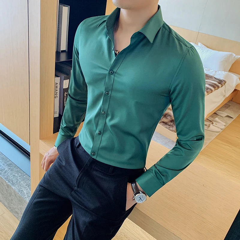 Camisas De Hombre Long Sleeve Shirts For Men Clothing 2026 Business Formal Wear Camisa Social Masculina Slim Fit Chemise Homme