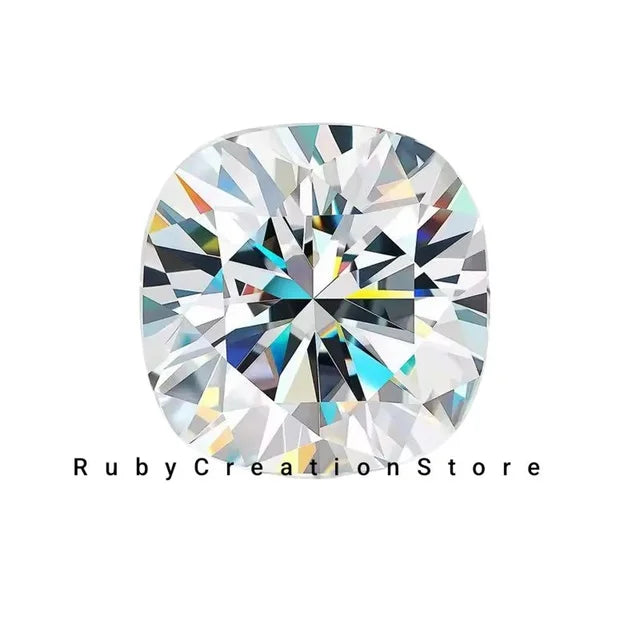 Ahid Arts High Quality White Cushion Cut Moissanite Loose Stone VVS1 Clarity D Color 0.35CT 4MM Excellent Cut Certified High