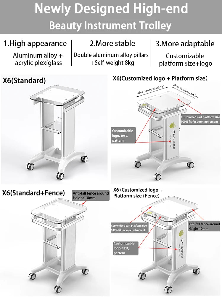 Factory Hot Sale Modern 50x40x20 Beauty Instrument Rolling Movable Trolley Stand