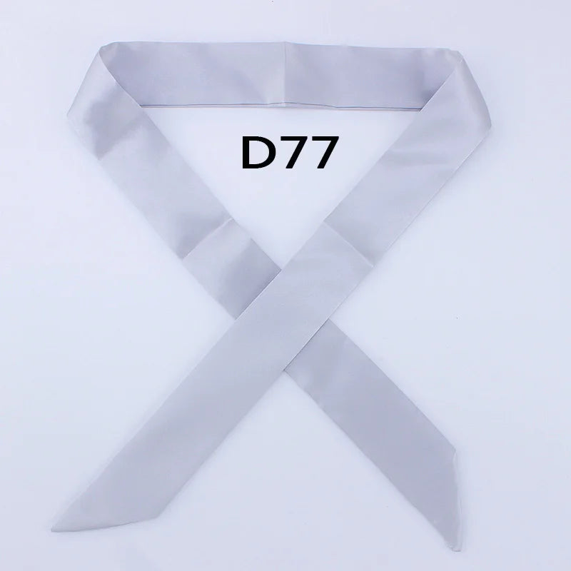 Hot Fashion New Twill Emulation Silk Solid Bag Scarf Women Small Scarf Ribbon Handbag Hair Long Shawl Bandana Luxury Head Scarf