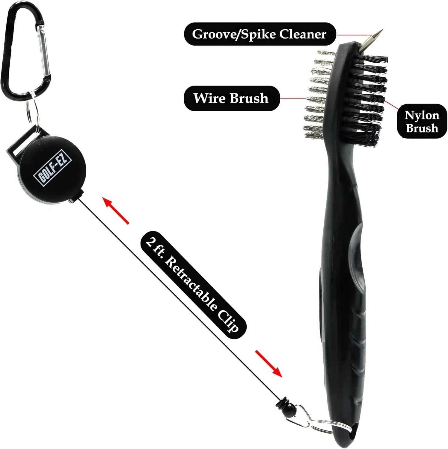 Golf-EZ 6-in-1 Golf Essentials Kit with Towel Brush Alignment Tool Divot Repair Tool & Golf Ball