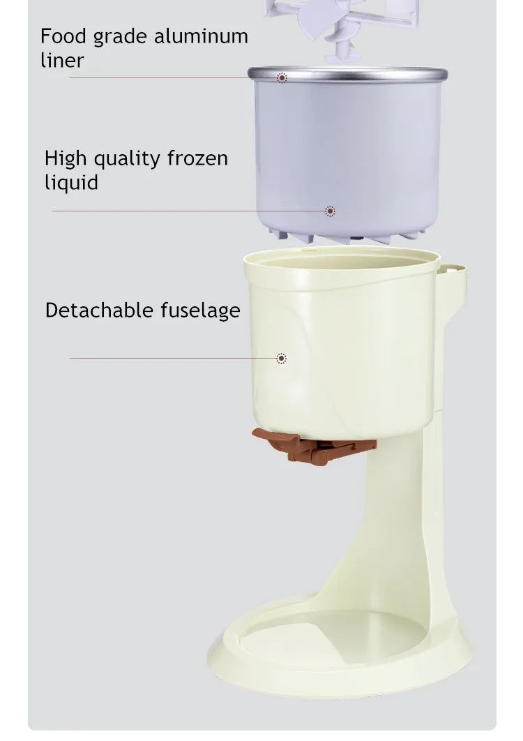 Automatic Bench Top Simple Operation Large Capacity Mini Soft Ice Cream Machine for Home DIY Ice Cream Machine Manual