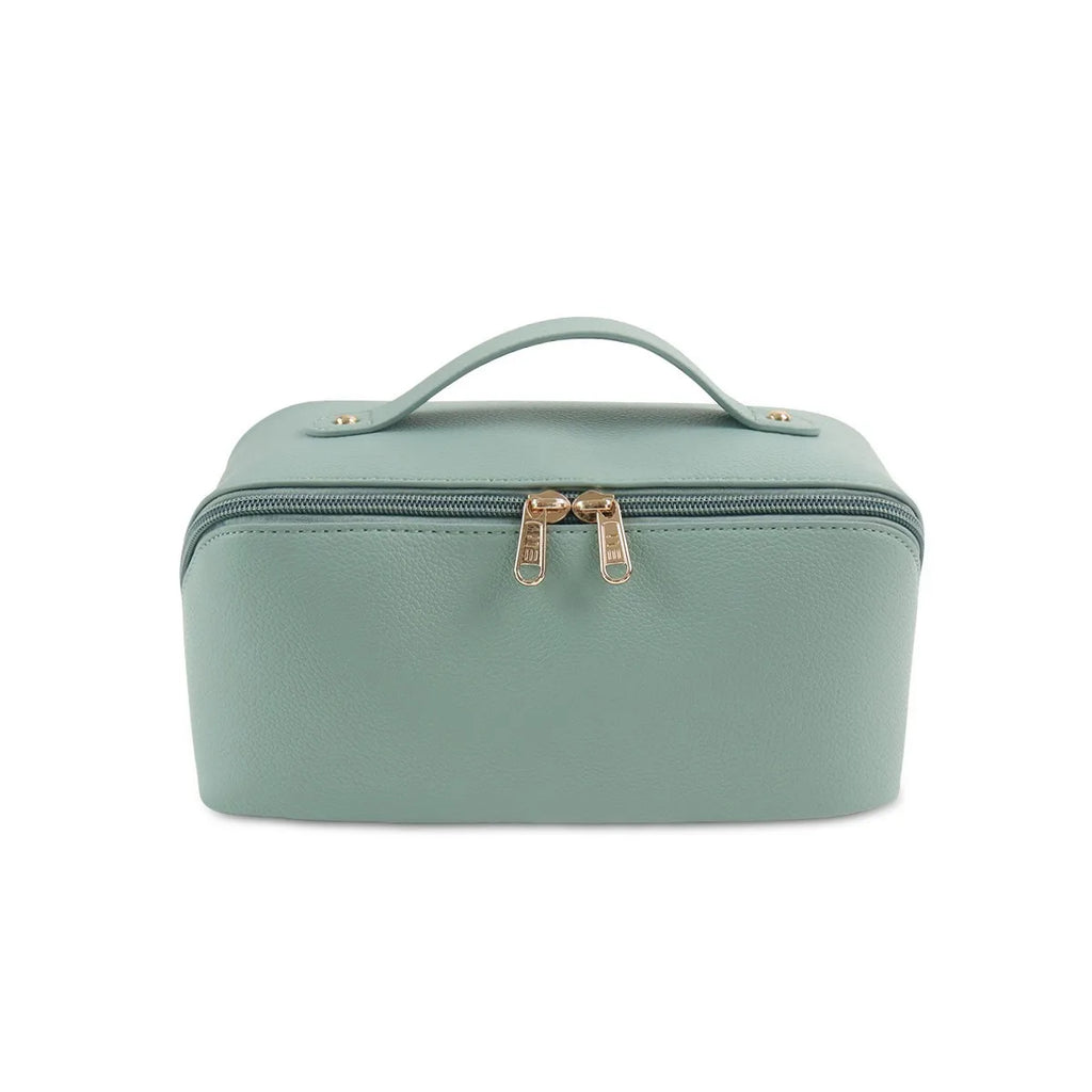 Large Capacity Vegan Leather Water-resistant Cosmetic Bag 3D Embroidery Bridal Shower Gift for Bridesmaids Fashionable Accessory