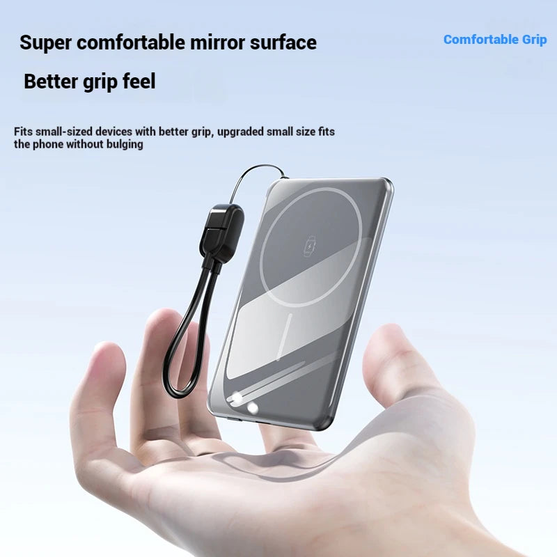 New Style Thin 15W Magnetic Wireless 5000mAh Power Bank 10000mAh Fast Charging  Power Station for Phone Watch & Earbuds