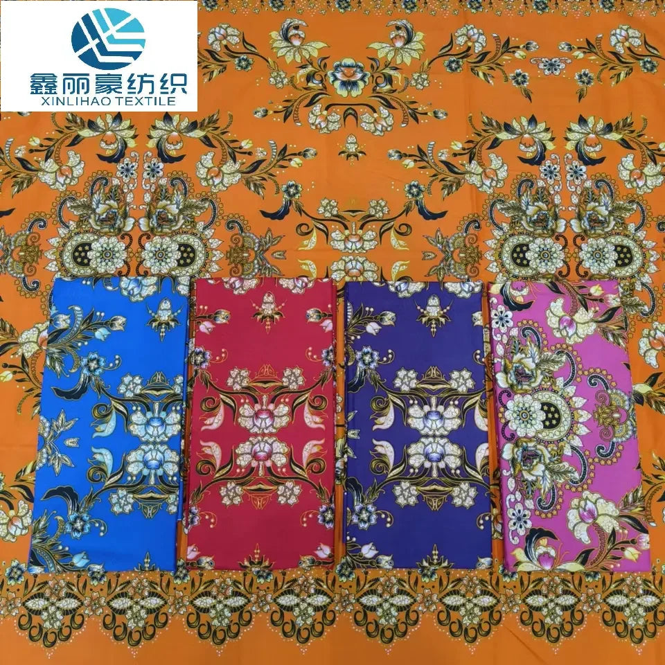 Factory Cheap Price Sarong Batik Lungi Polyester Thai Print Peach Skin Fabric