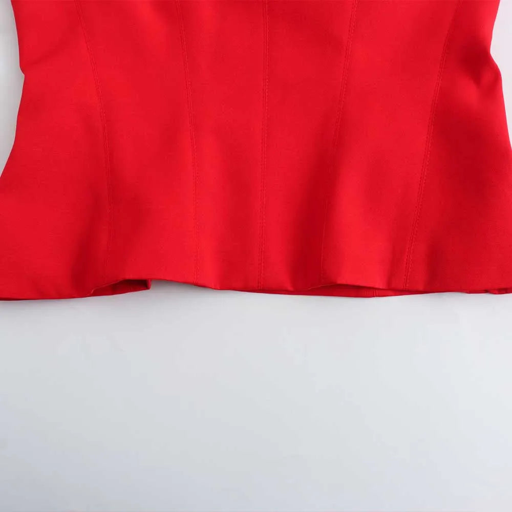 PB&ZA Women 2024 Spring New Fashion Hang the Neck and Slim the Body Tank Tops Vintage Backless Female Camis Chic Tops
