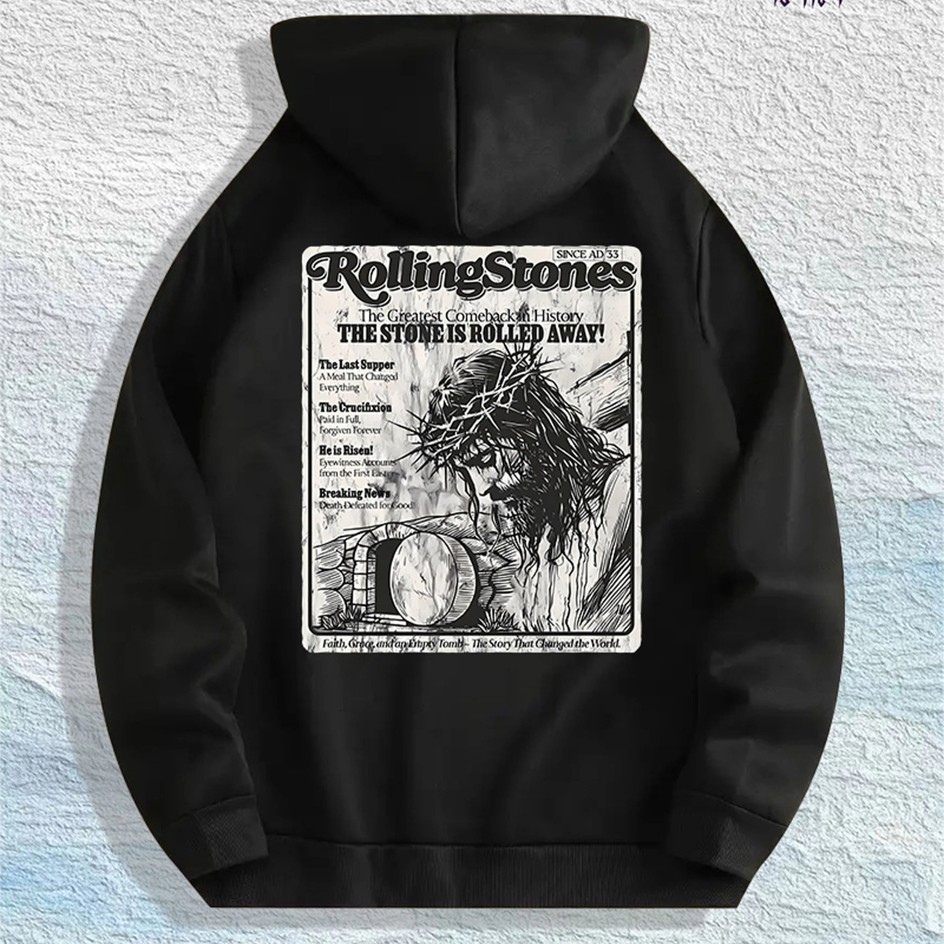 RollingStones Faith Graphic Hoodie 100% Cotton US Warehouse 7 Colors