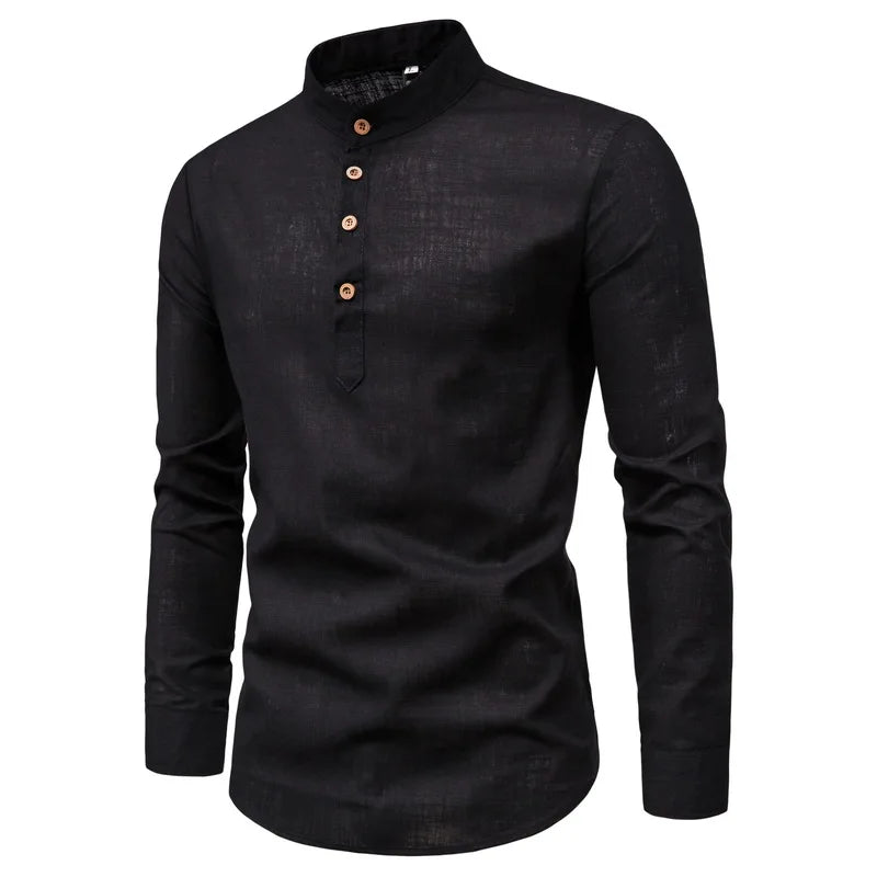 Liu Ming Custom Wholesale Spring Summer Men Clothes Polyester Cotton Long Sleeve Casual Slim Business Collar Shirt Blouse