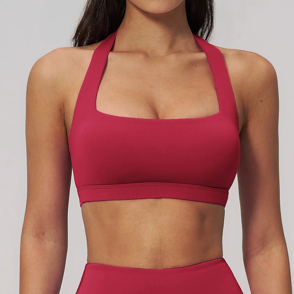 Backless Yoga Suit Halter Neck Tight Quick-drying Fitness Suit High-intensity Sports Suit Female