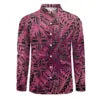 Personality Red Black Gradient Polynesian Printed Shirts Long Sleeve Big Size Men Shirt Hawaii Island Casual Shirts