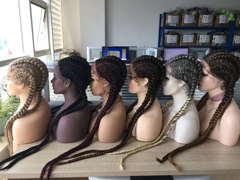 Foshan Xinyu African Braids Wig Braid Bit Heat Resistant Braid Human Hair Wigs for Women